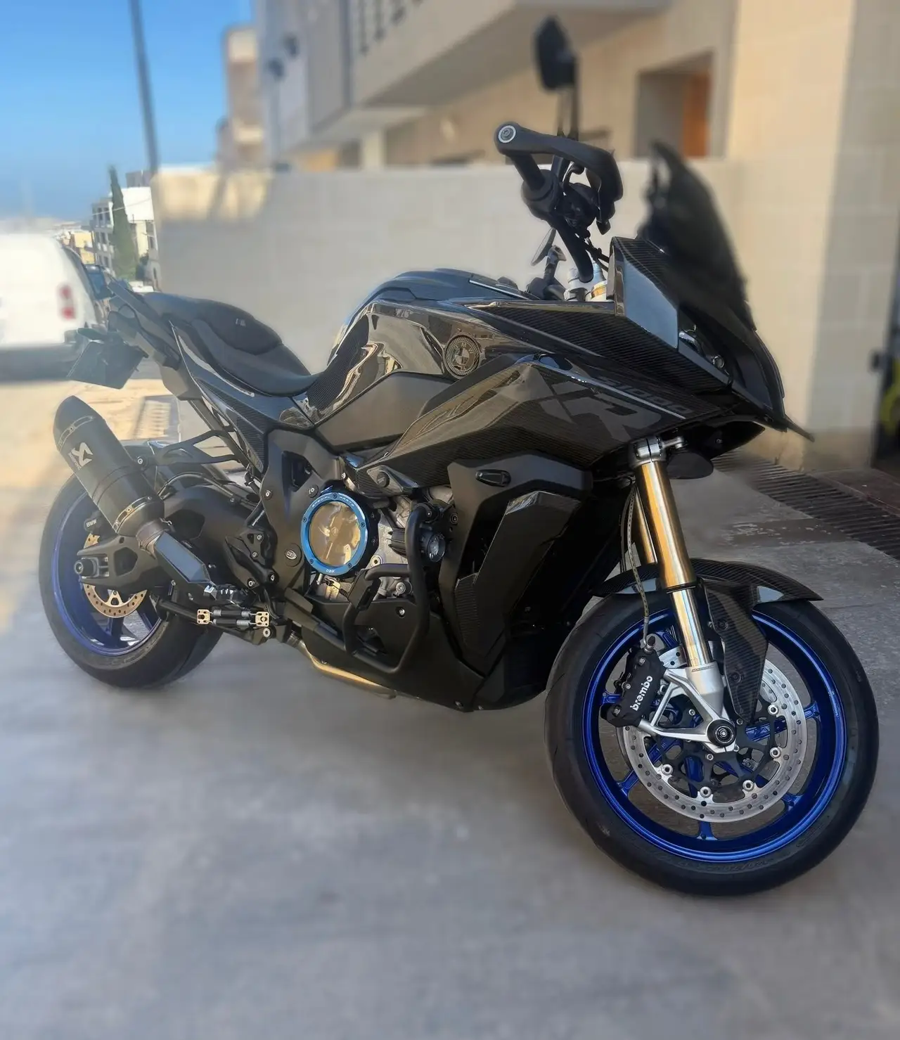 Performance motorcycle prepared for ECU calibration